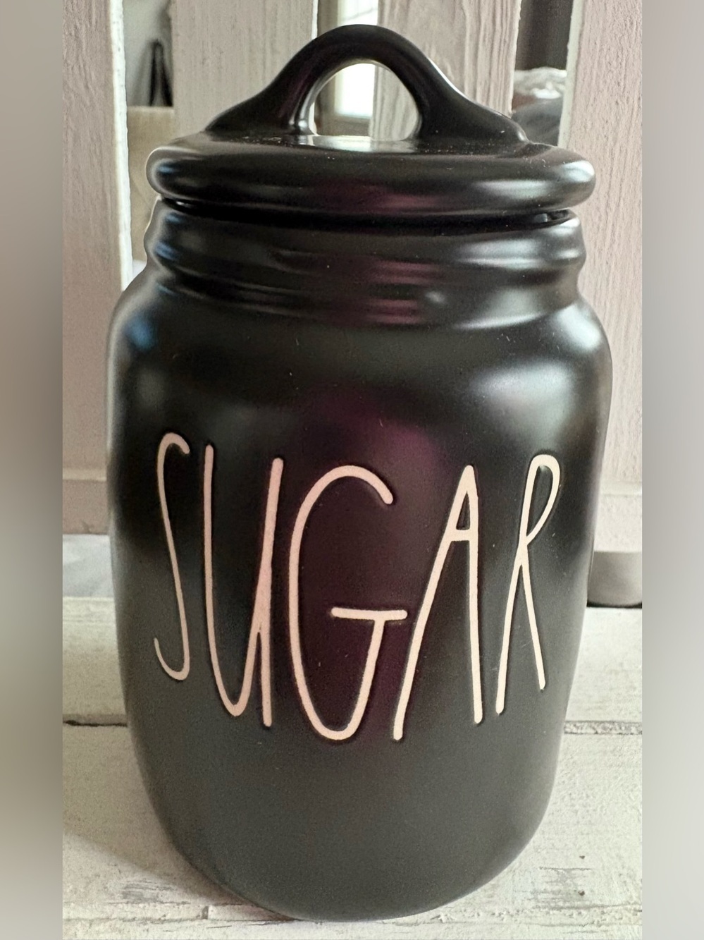 Rae Dunn Black Baby Sugar Ceramic Canister